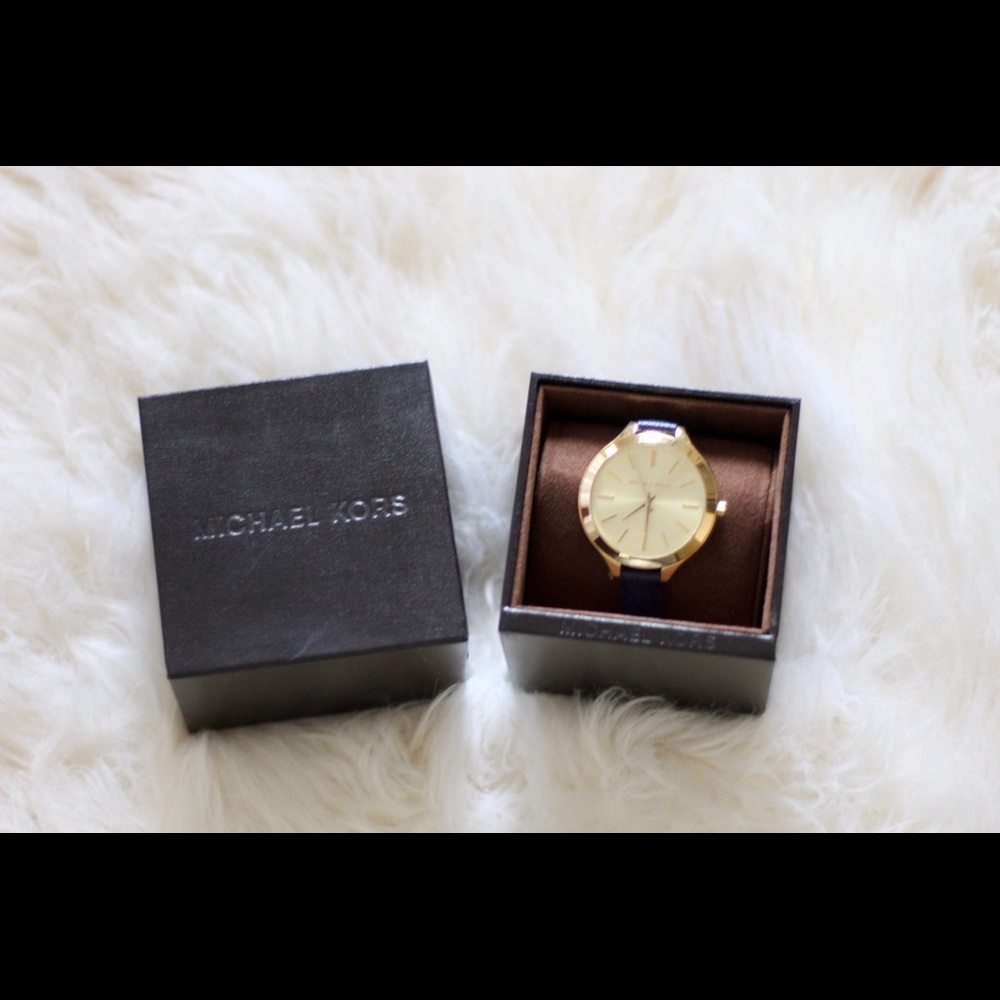 REDUCED! Michael Kors Slim Runway Leather Watch